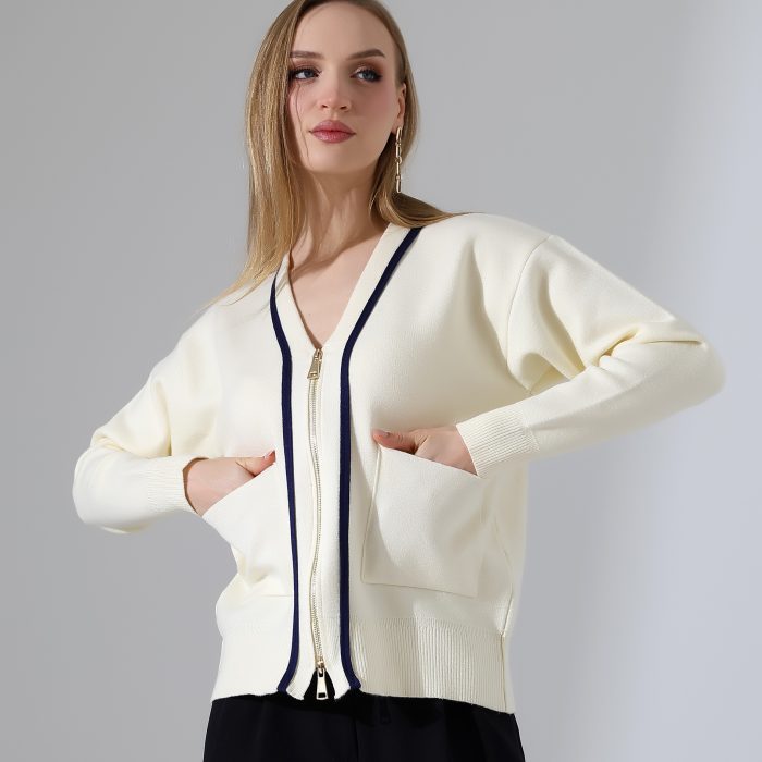 Moxsira Ivory Biyeli Triko Ceket